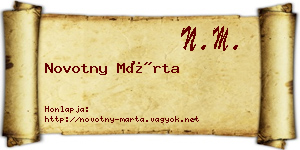 Novotny Márta névjegykártya