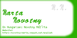 marta novotny business card